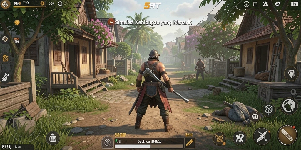 Screenshot dari gameplay simulasi yang mendebarkan di 5RT.