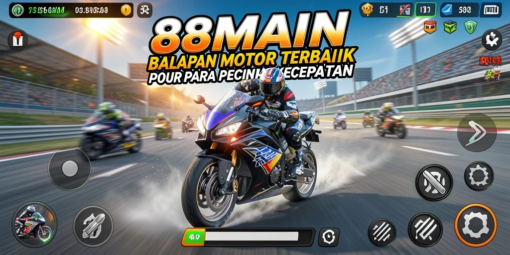 Tampilan balapan motor yang seru dan mendebarkan di 88MAIN.