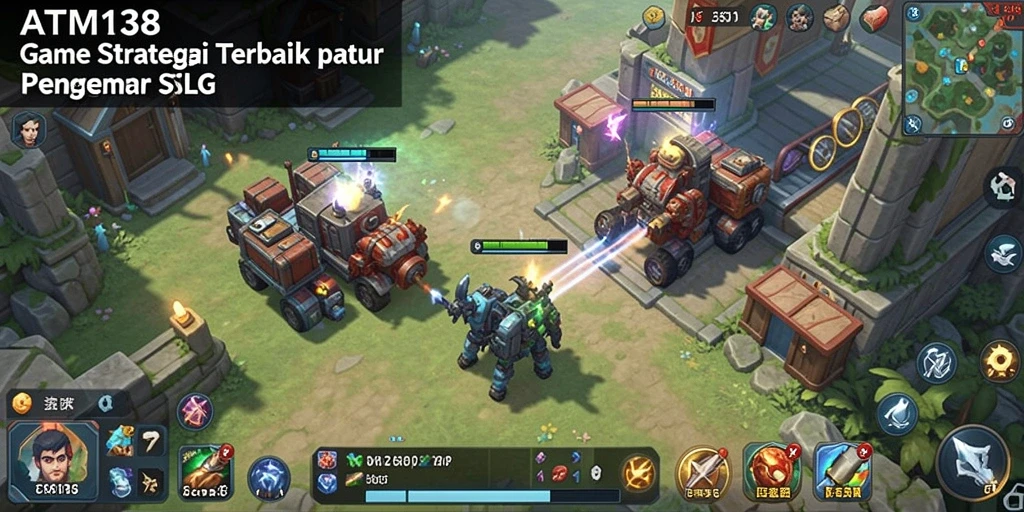 Screenshot gameplay menunjukkan pertempuran strategis yang mendebarkan.
