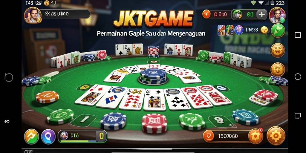 Screenshot gameplay JKTGAME yang menampilkan suasana bermain Gaple.