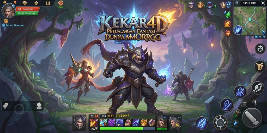 Screenshot utama KEKAR4D menampilkan pertempuran seru dalam gameplay MMORPG.
