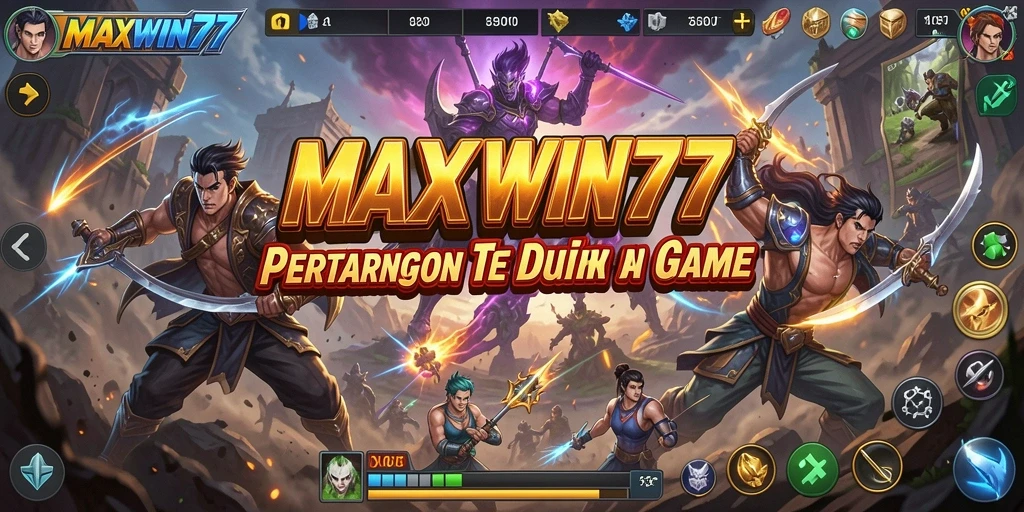 Screenshot gameplay MAXWIN77 dengan pertarungan penuh aksi.