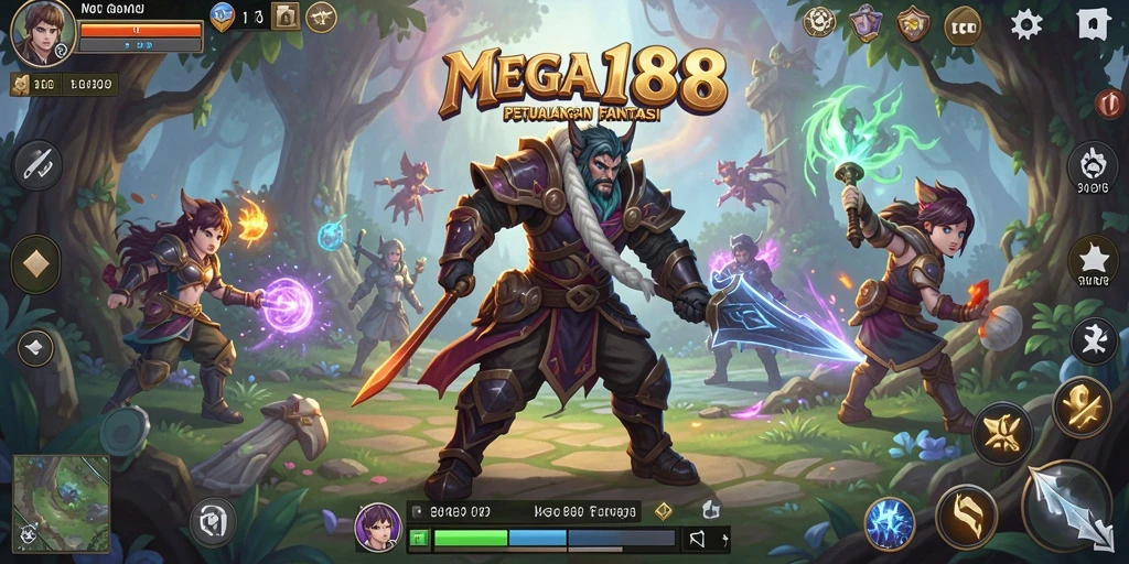 Tampilan gameplay MEGA188 yang menakjubkan dan seru.
