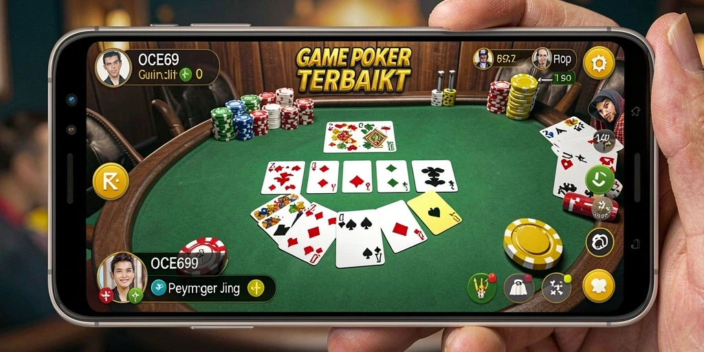 Screenshot OCE69 menampilkan gameplay seru Poker