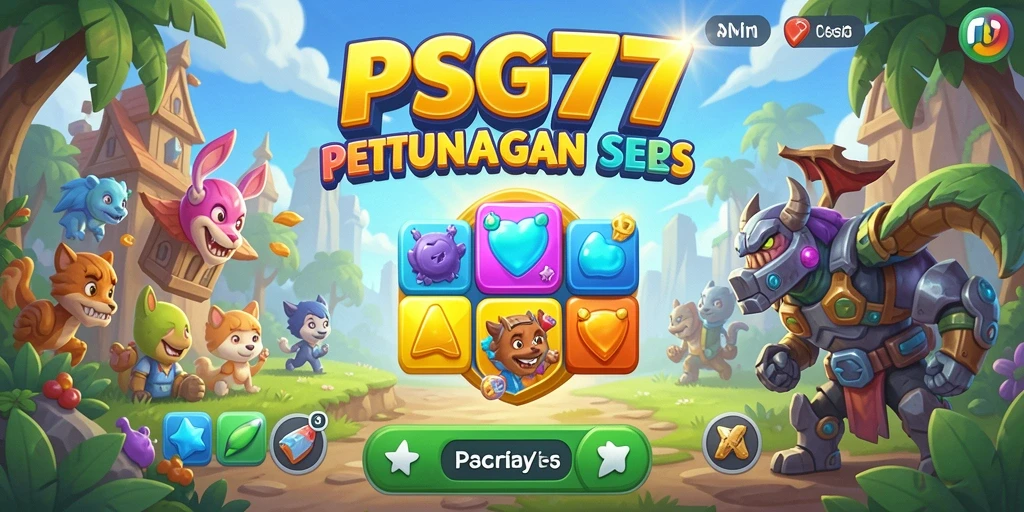 Tampilan gameplay seru di PSG77, sesuai dengan genre Match-3.