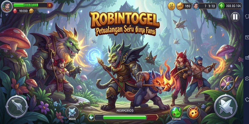 Tampilan gameplay <strong>ROBINTOGEL</strong> yang menakjubkan dalam suasana petualangan.