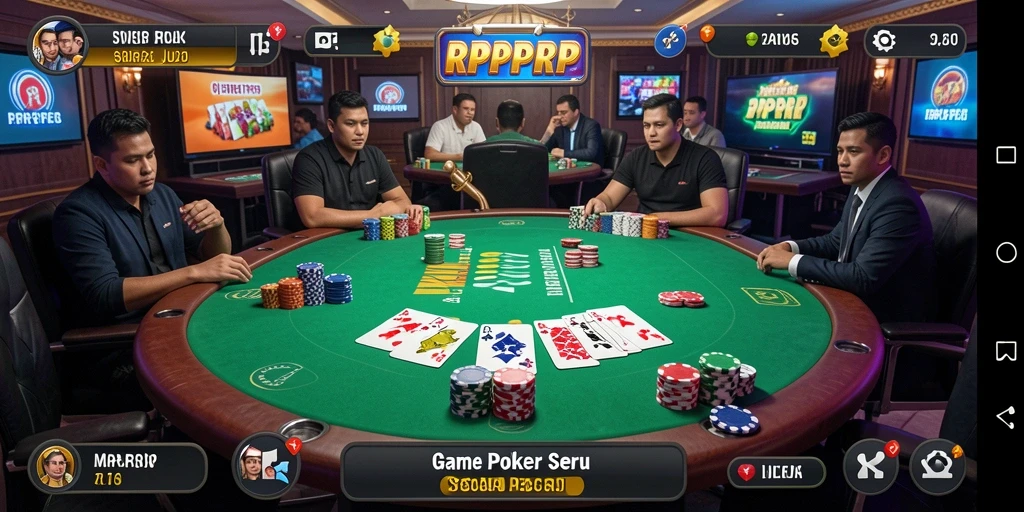 Screenshot RPRPRP menampilkan gameplay Poker yang mendebarkan.
