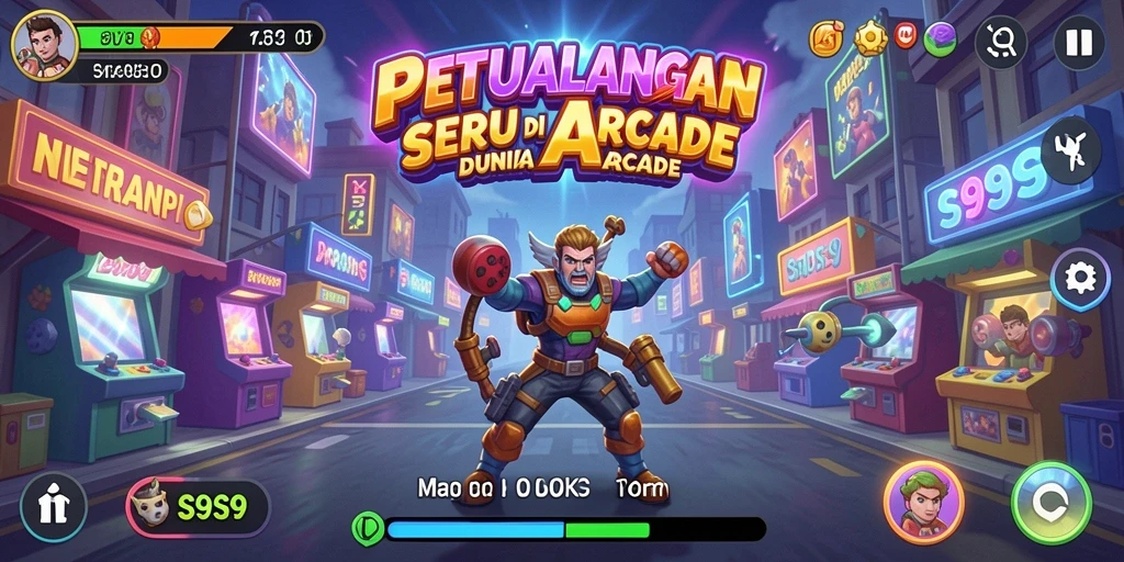 Tampilan gameplay S9S9 yang penuh tantangan dan warna-warni.