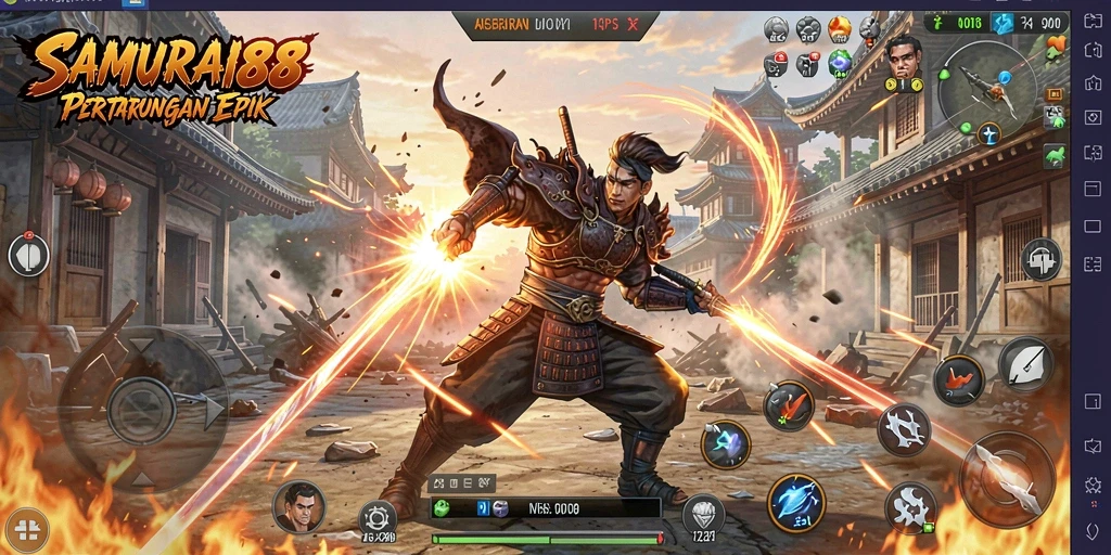 Gameplay intens SAMURAI88 dengan aksi pertarungan seru.