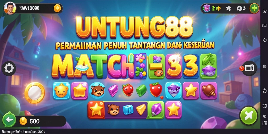 Screenshot gameplay UNTUNG88 dengan kombinasi Match-3 yang seru.